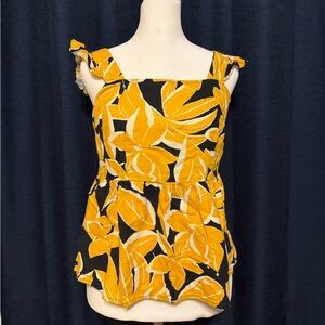 Who What Wear Yellow Floral Top